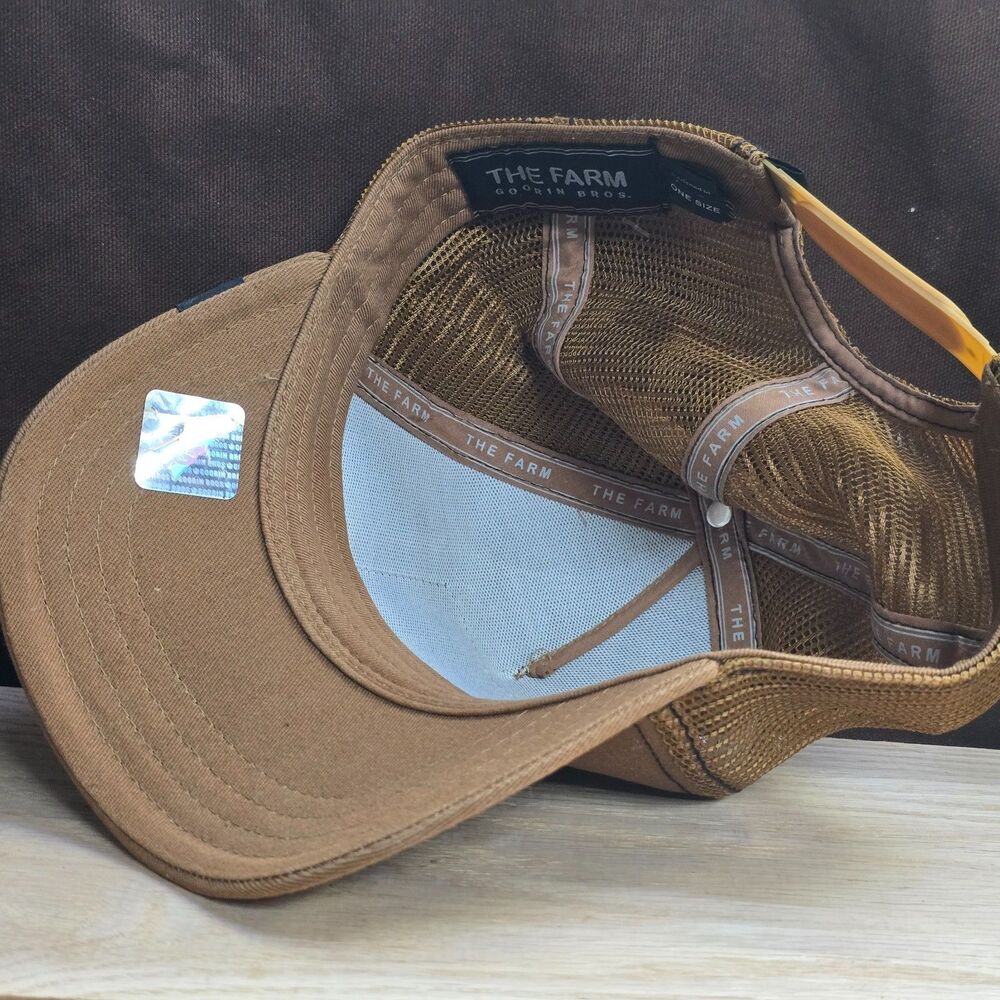 Goorin Bros Wise A** Owl Trucker Hat Brown Tan Mesh Snapback - Picture 5 of 7